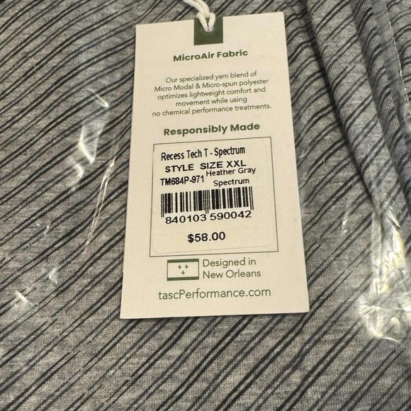 Tasc Performance Recess Tech T-Shirt Tees $58 in Heather Gray Spectrum - Picture 8 of 10